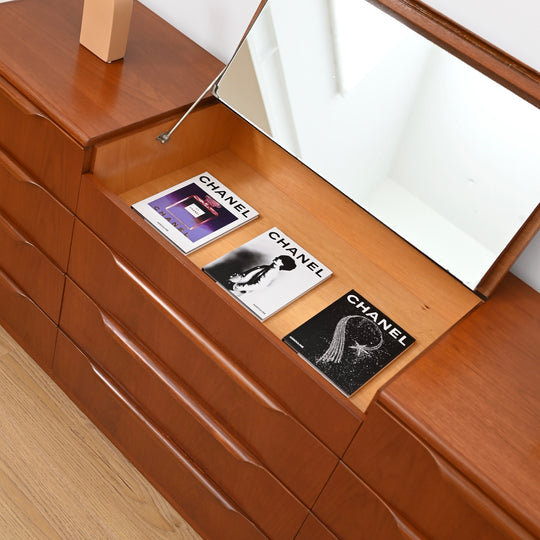 Large Teak Mid Century Dresser Drawers by Reliance Furniture