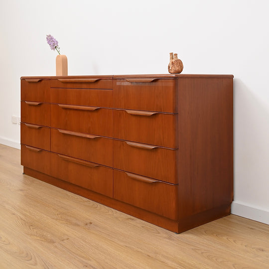 Large Teak Mid Century Dresser Drawers by Reliance Furniture