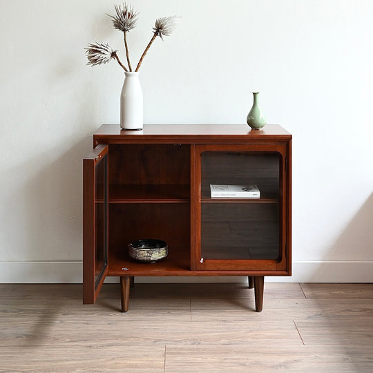 Mid Century Walnut Sideboard Display Cabinet by Chiswell