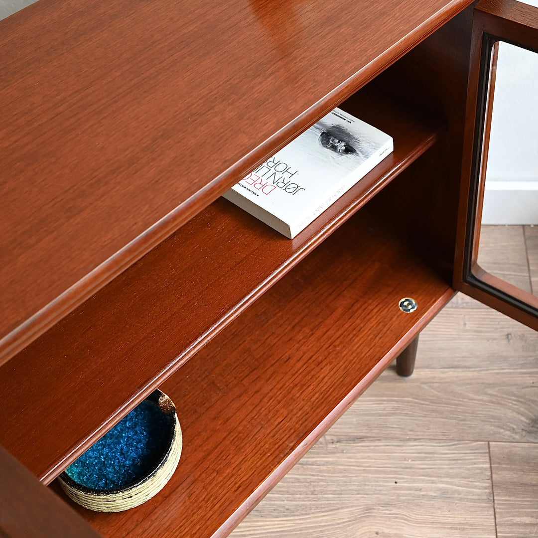 Mid Century Walnut Sideboard Display Cabinet by Chiswell