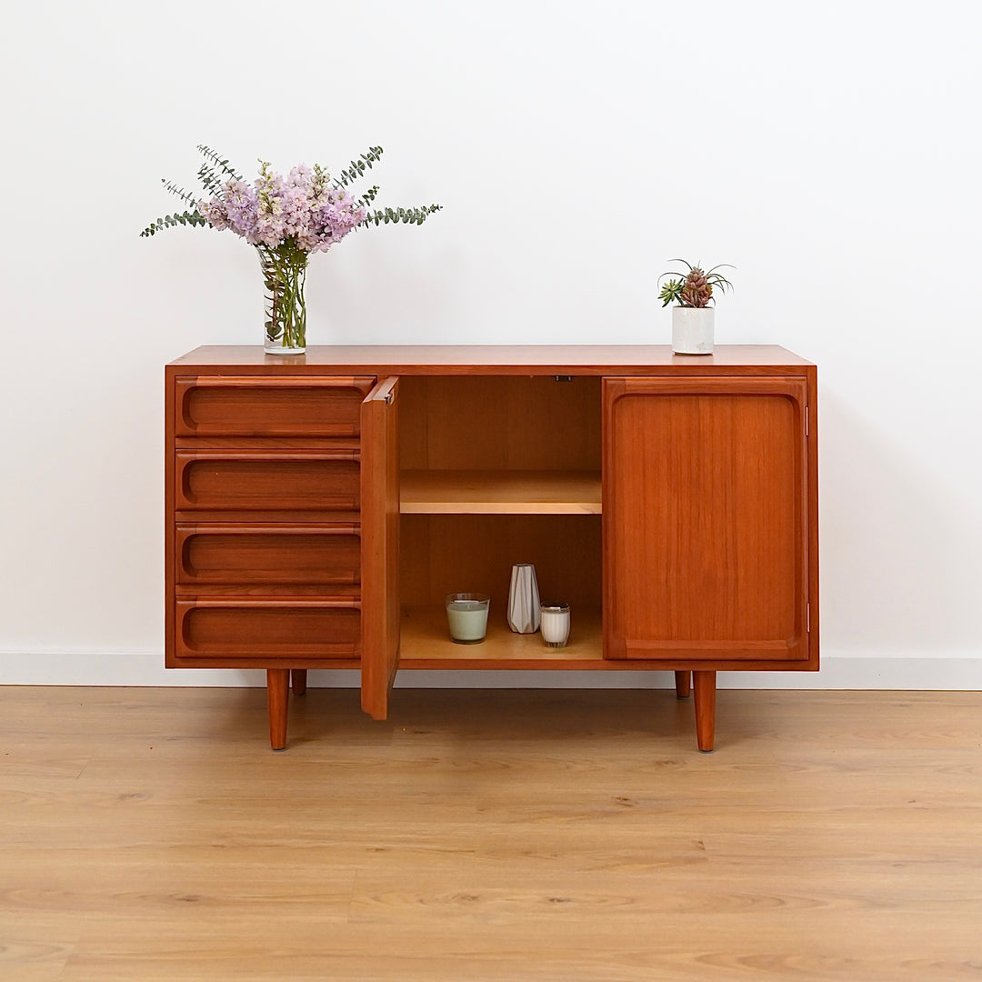 Mid Century Teak Sideboard LP Record Cabinet with Drawers by Chiswell