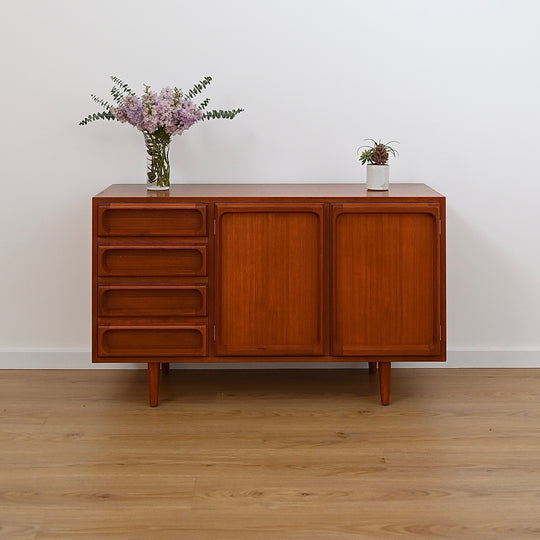 Mid Century Teak Sideboard LP Record Cabinet with Drawers by Chiswell