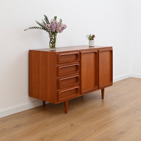 Mid Century Teak Sideboard LP Record Cabinet with Drawers by Chiswell