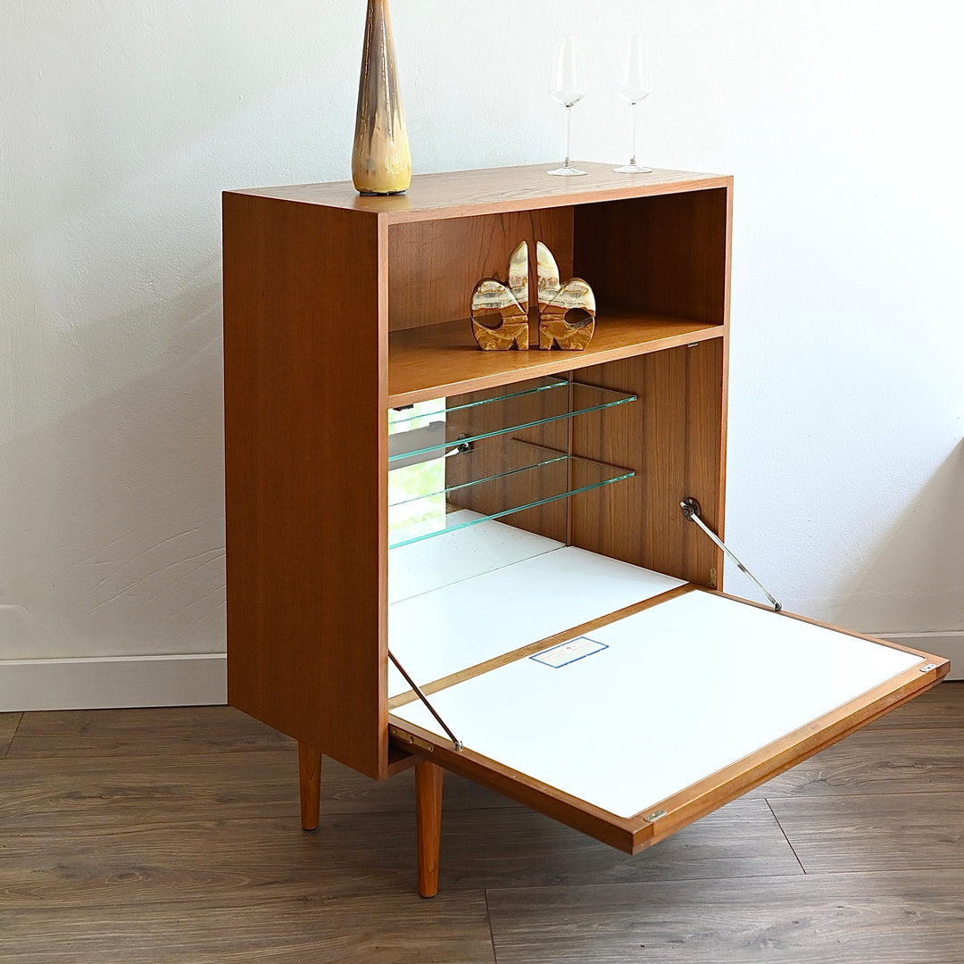 Mid Century Teak Sideboard Credenza Console Hall Table Bar Cabinet by Chiswell