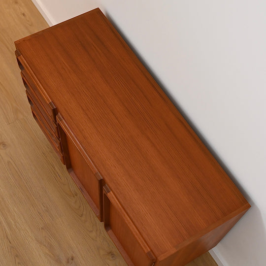 Mid Century Teak Sideboard LP Record Cabinet with Drawers by Chiswell