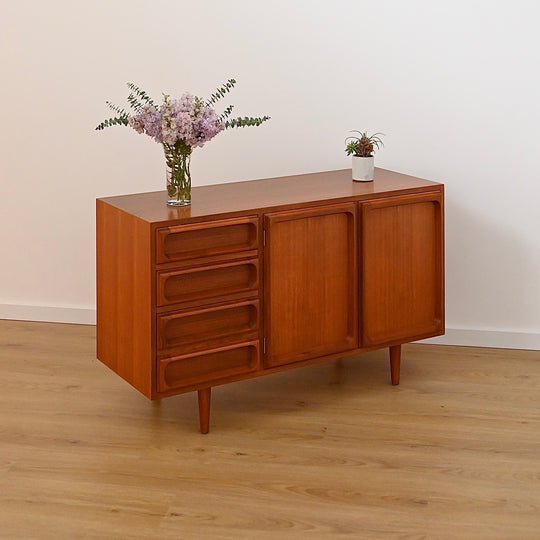 Mid Century Teak Sideboard LP Record Cabinet with Drawers by Chiswell