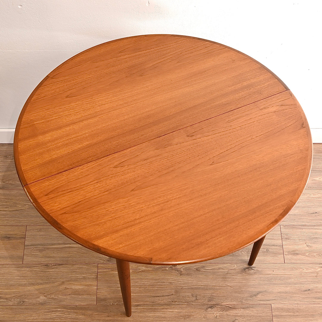 [PRE-ORDER – 20% DEPOSIT] Parker Mid Century Teak Round Extendable Dining Table