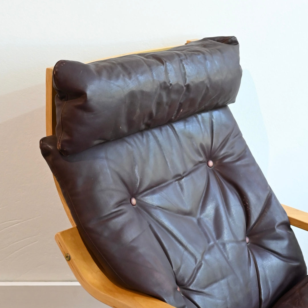 Vintage IKEA Poang Leather Armchair