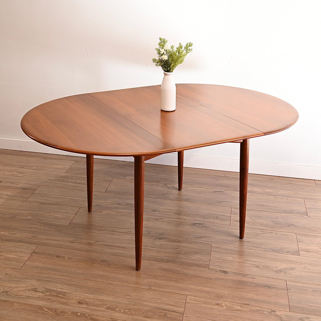 [PRE-ORDER – 20% DEPOSIT] Parker Mid Century Teak Round Extendable Dining Table