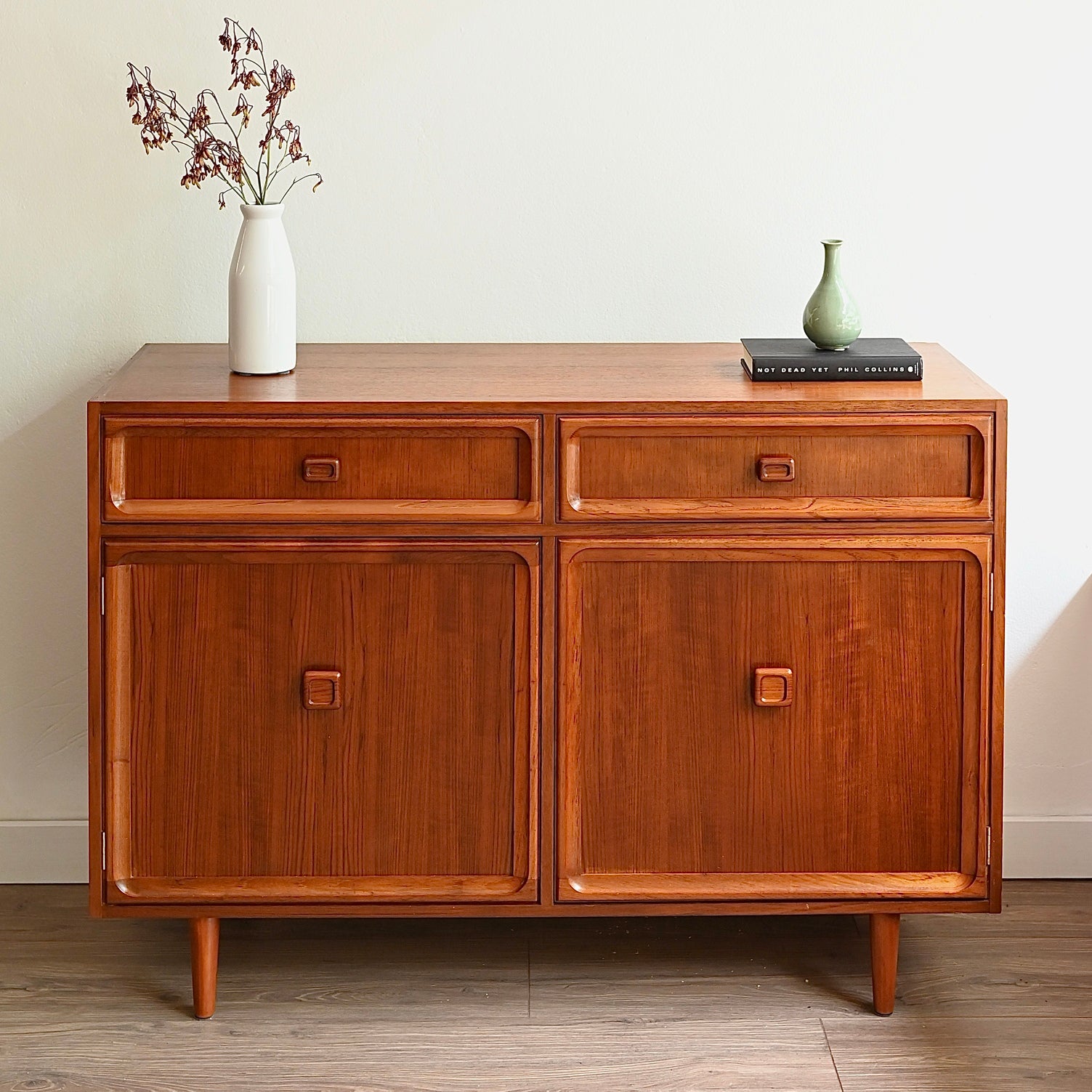 Mid Century Teak Sideboard Buffet LP Record Cabinet by Parker