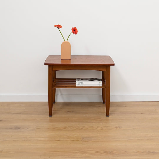 Mid Century Teak Coffee Table with Magazine Shelf