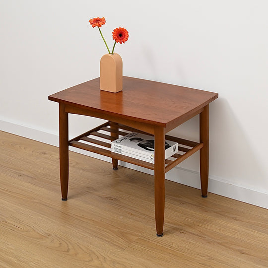 Mid Century Teak Coffee Table with Magazine Shelf
