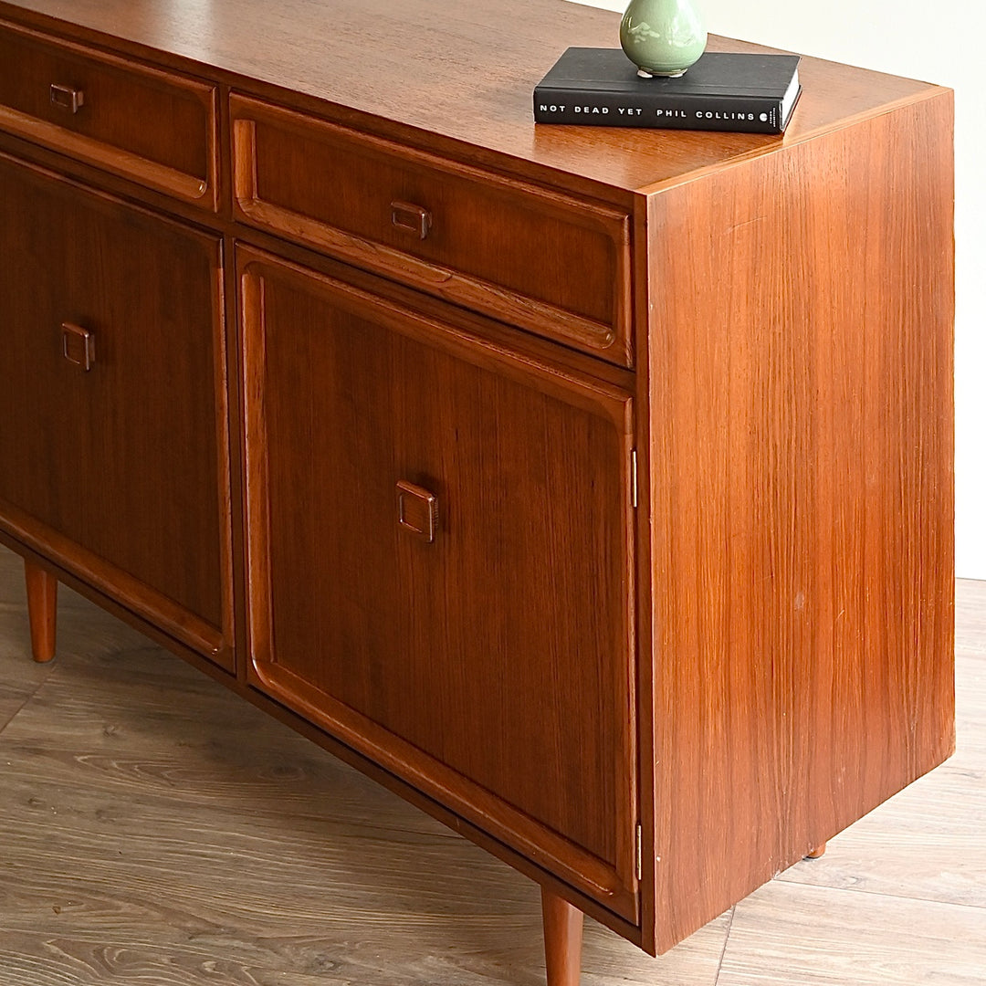 Mid Century Teak Sideboard Buffet LP Record Cabinet by Parker