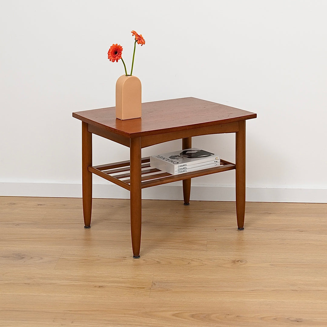 Mid Century Teak Coffee Table with Magazine Shelf