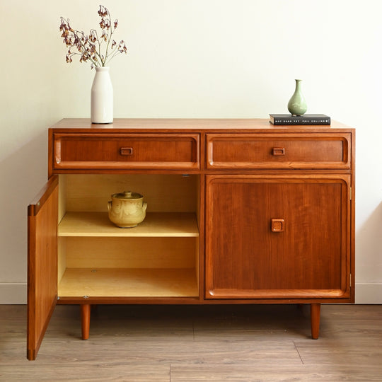 Mid Century Teak Sideboard Buffet LP Record Cabinet by Parker