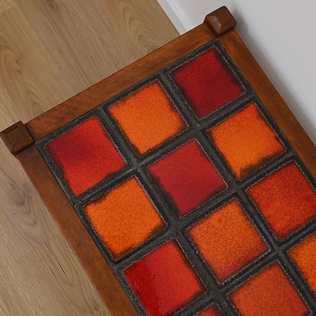 Retro 1970s Orange Tiled Coffee Table