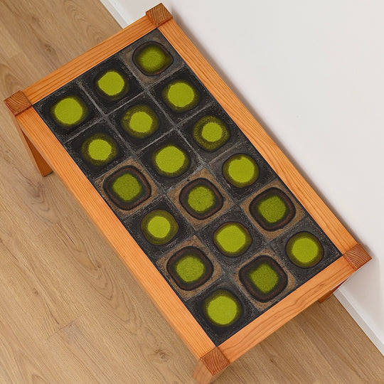 Retro 1970s Green Tiled Coffee Table