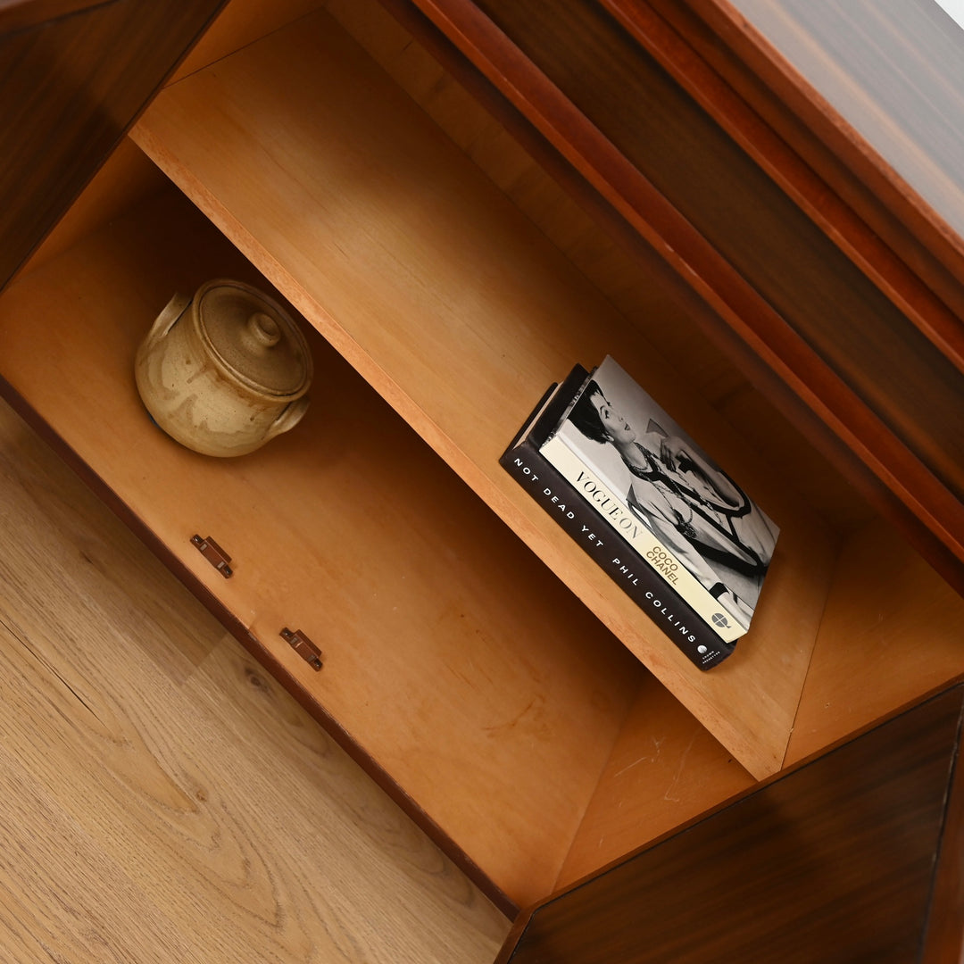 Mid Century Walnut Sideboard Buffet Cabinet by Chiswell