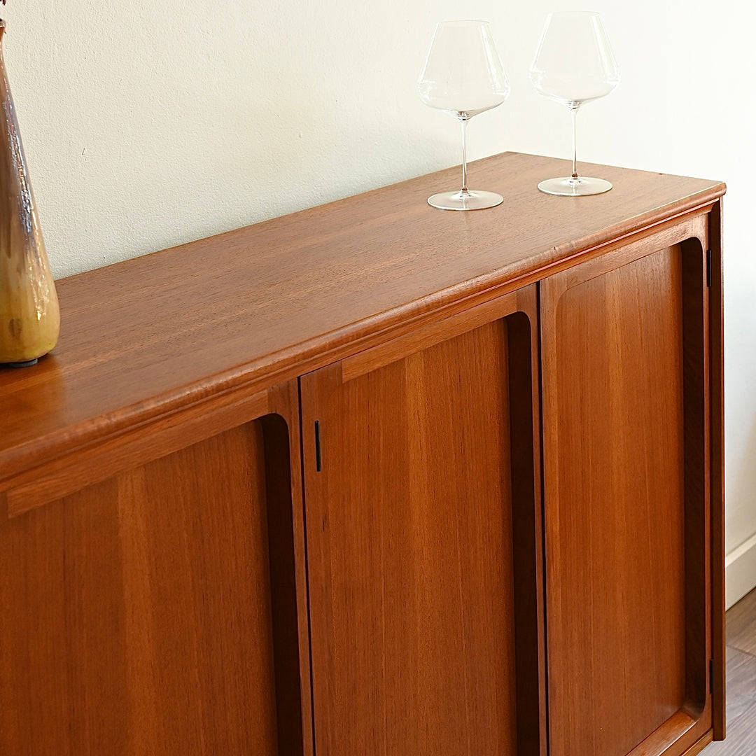 Mid Century Teak Sideboard Buffet Bar Cabinet by Chiswell