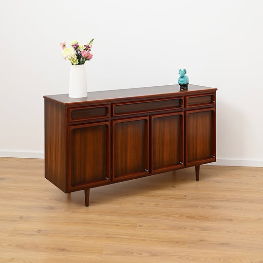 Mid Century Walnut Sideboard Buffet Cabinet by Chiswell
