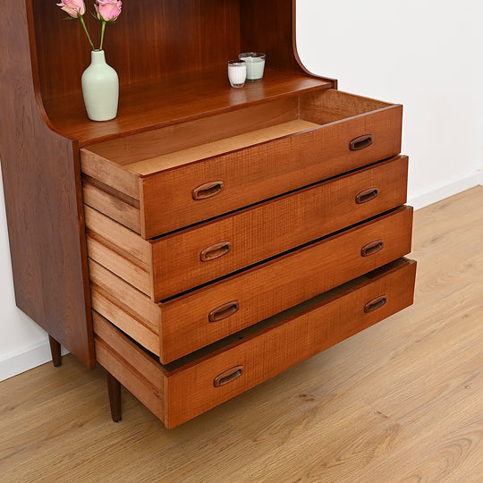 Parker Nordic Teak Rattan Highboard Sideboard Buffet Bookshelf