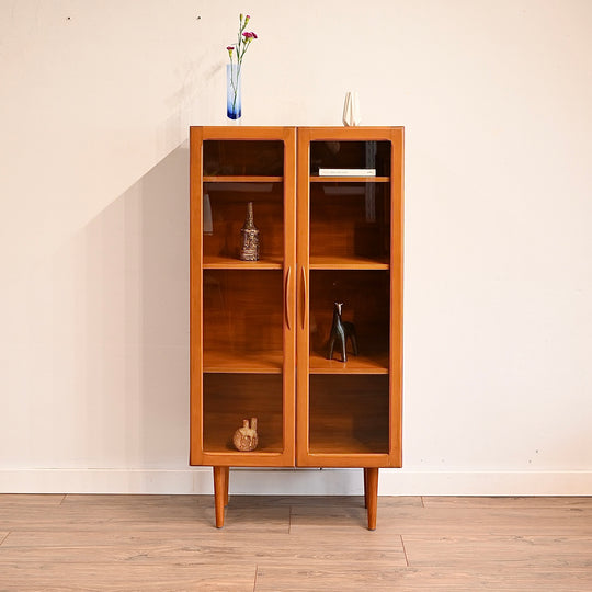 Mid Century Teak Sideboard Display China Cabinet by Cressy