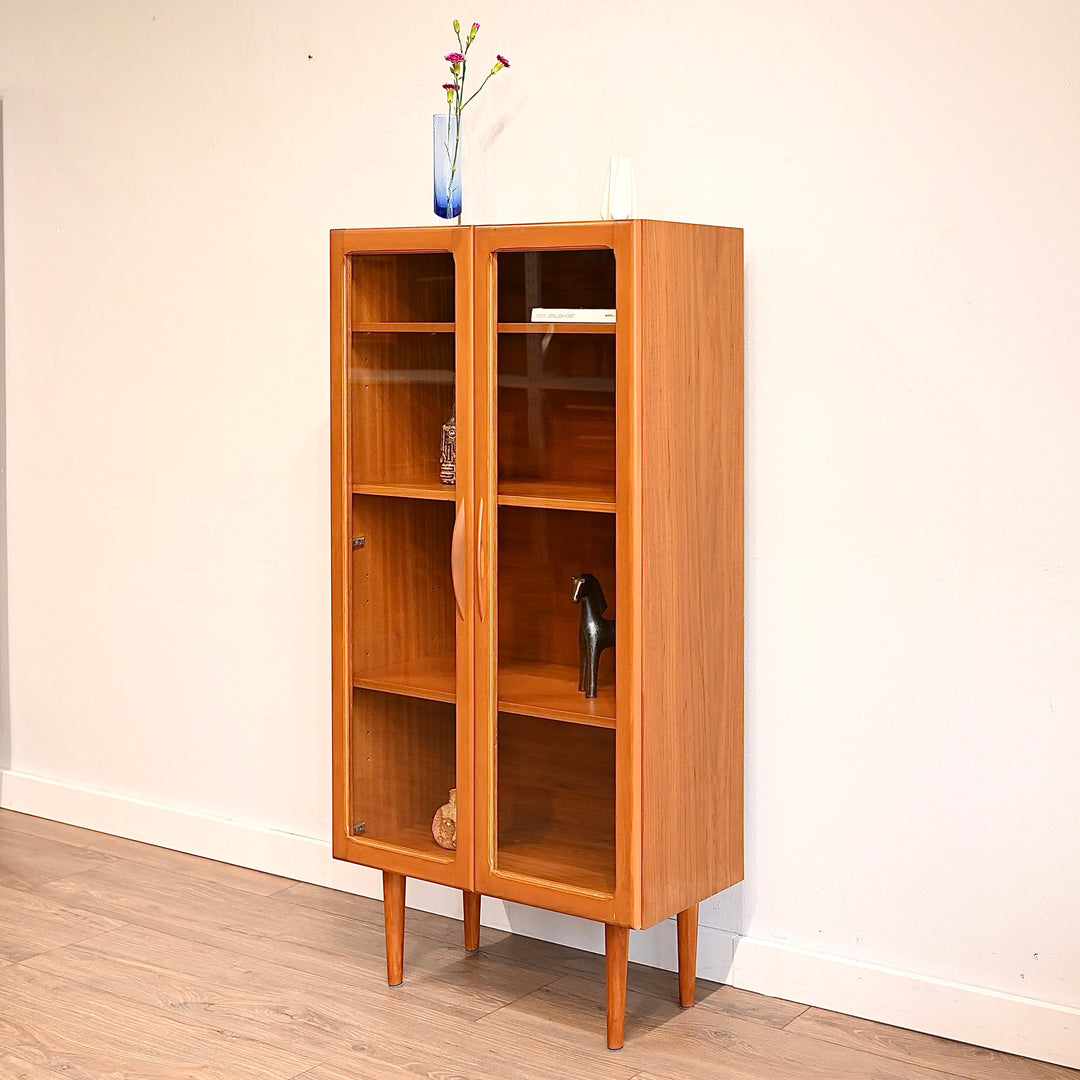 Mid Century Teak Sideboard Display China Cabinet by Cressy