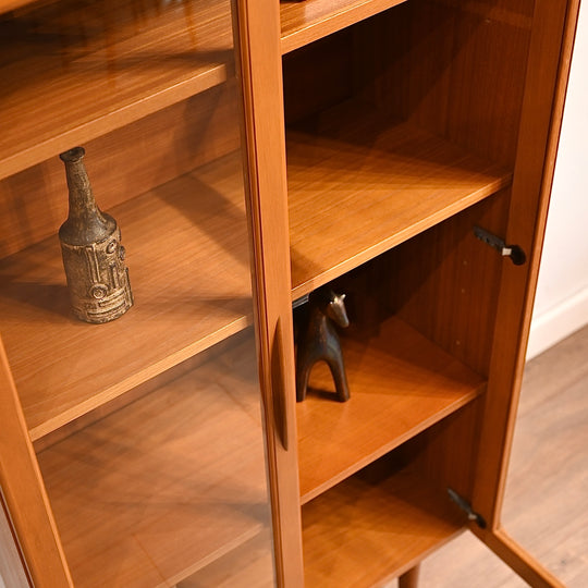 Mid Century Teak Sideboard Display China Cabinet by Cressy