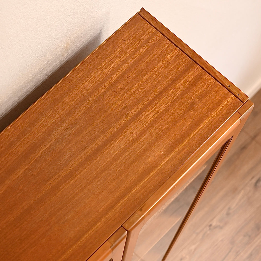 Mid Century Teak Sideboard Display China Cabinet by Cressy