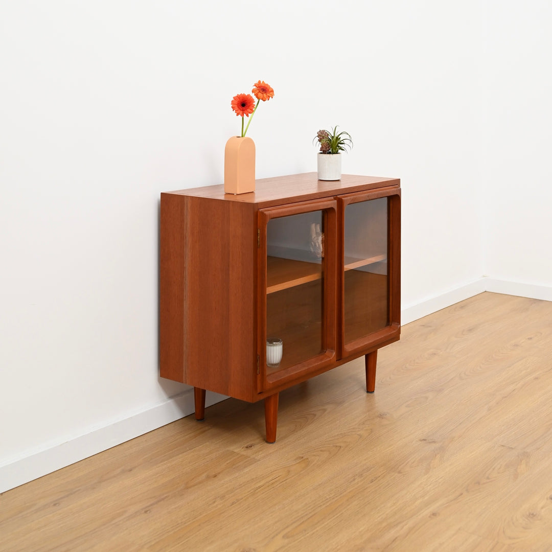 Mid Century a Teak Sideboard Glass Display Cabinet LP Record Cabinet by Chiswell