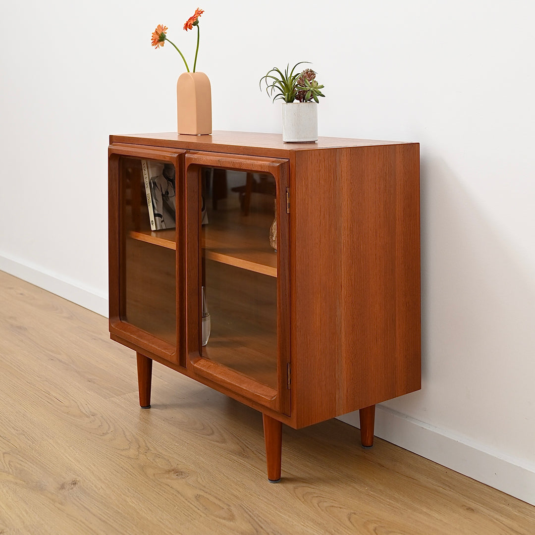 Mid Century a Teak Sideboard Glass Display Cabinet LP Record Cabinet by Chiswell