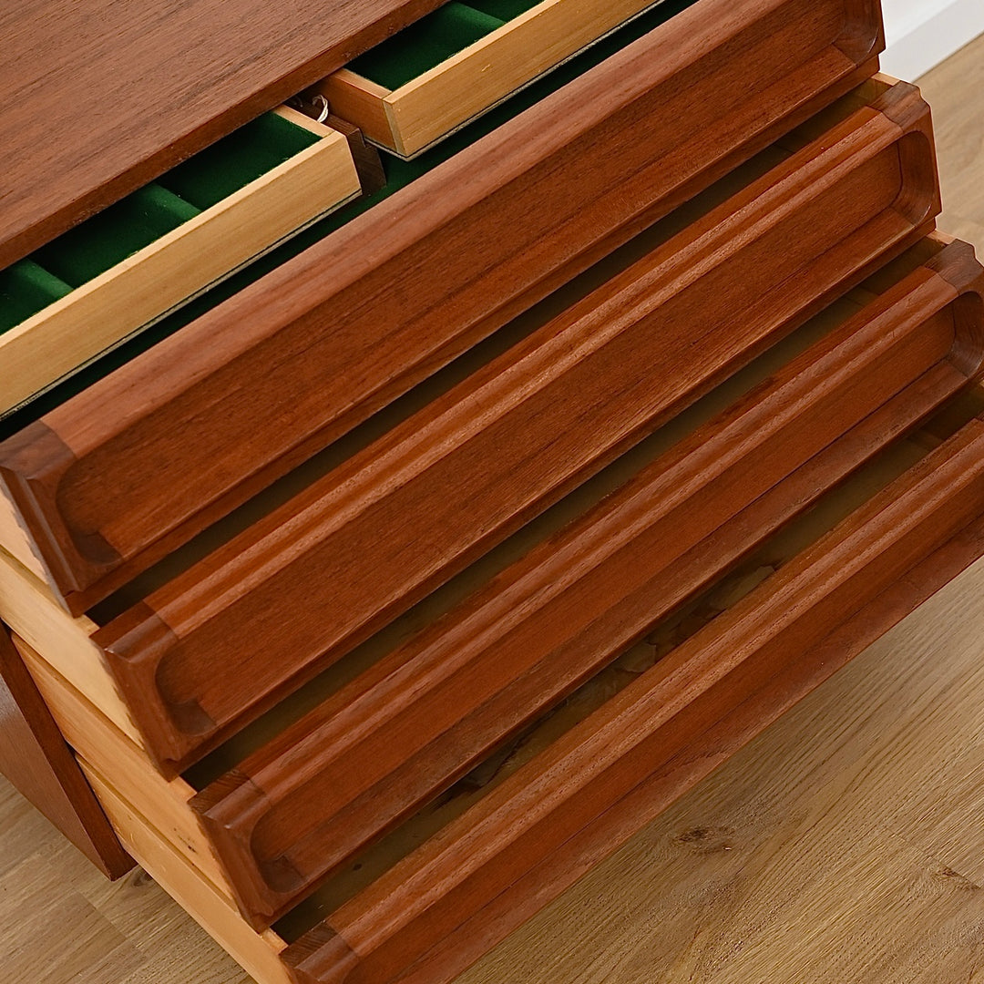 Mid Century Teak Sideboard Buffet Drawers Low Boy by Chiswell