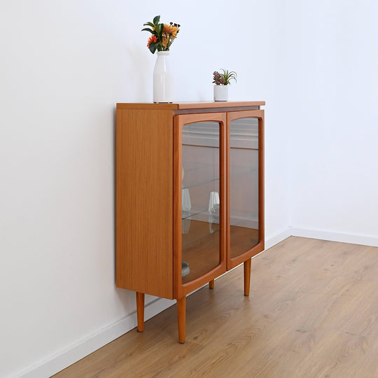 Mid Century Teak Display Cabinet by Noblett