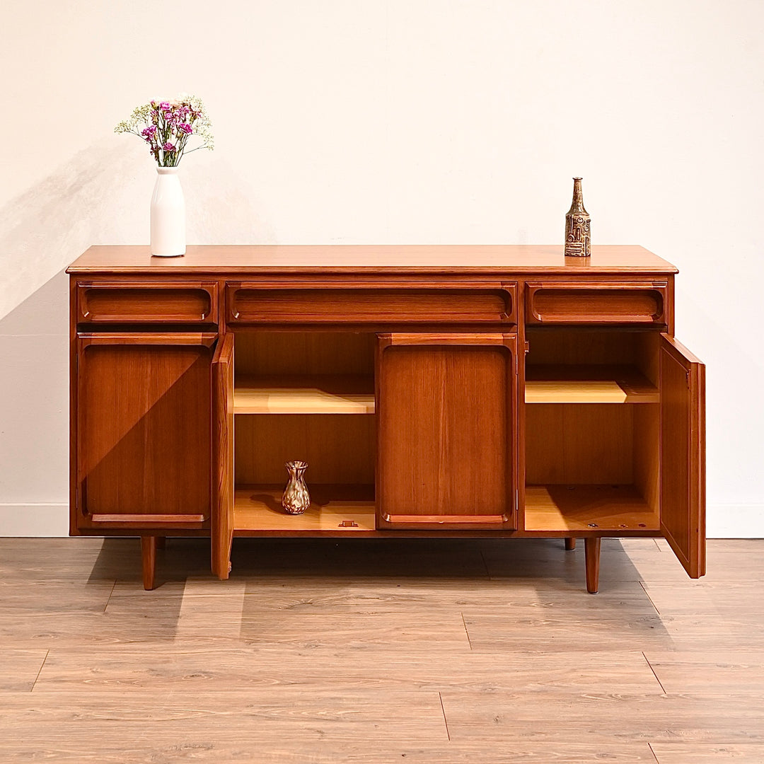 Mid Century Teak Sideboard Buffet Cabinet by Chiswell