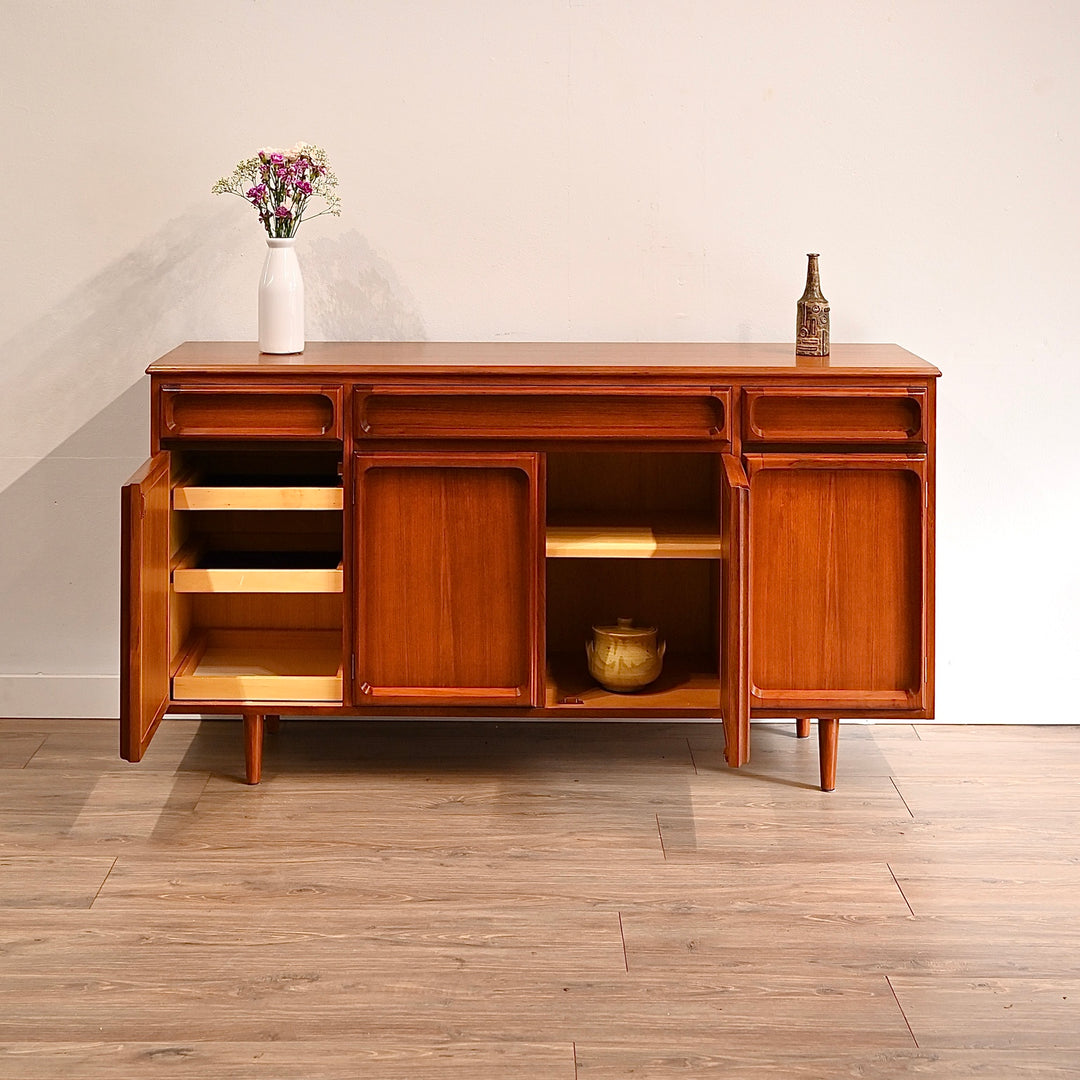 Mid Century Teak Sideboard Buffet Cabinet by Chiswell