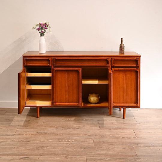 Mid Century Teak Sideboard Buffet Cabinet by Chiswell