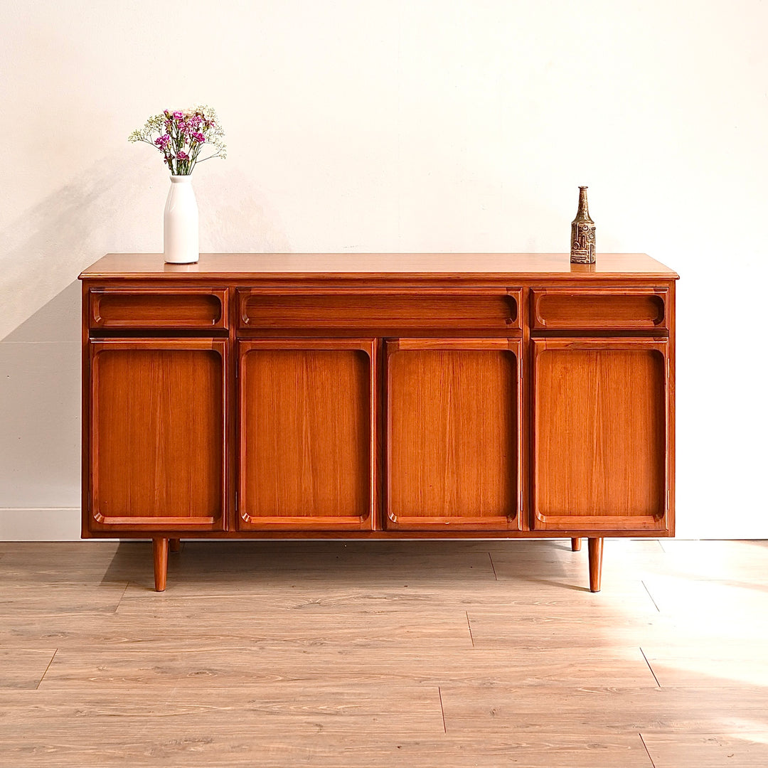 Mid Century Teak Sideboard Buffet Cabinet by Chiswell