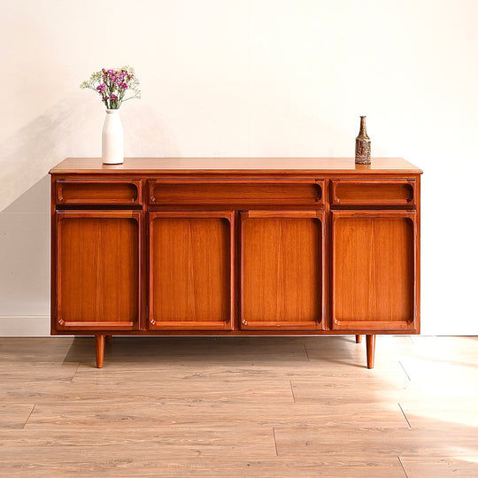 Mid Century Teak Sideboard Buffet Cabinet by Chiswell