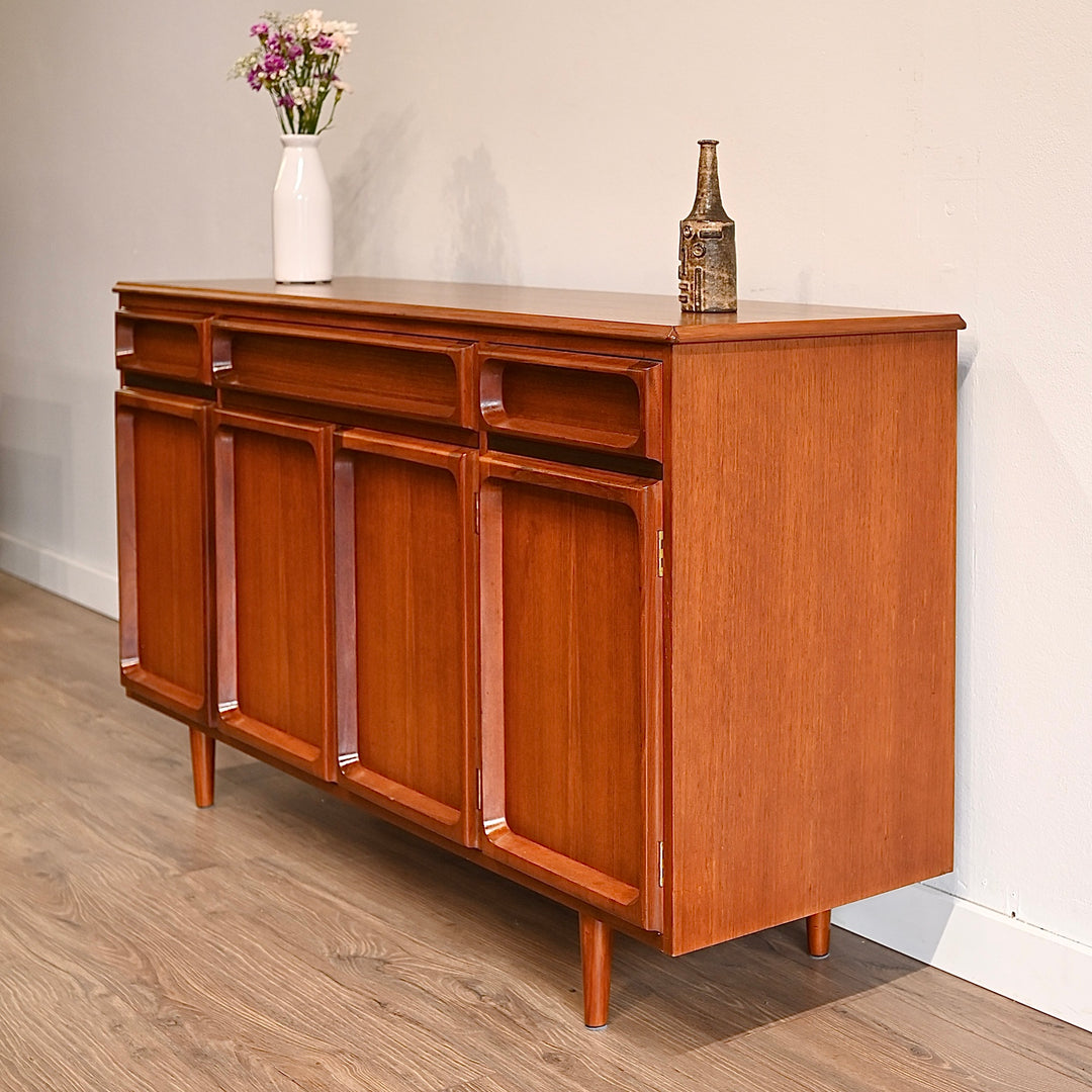 Mid Century Teak Sideboard Buffet Cabinet by Chiswell