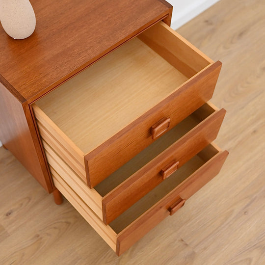 Parker Square Handle Bedside Table Chest of 3 drawers