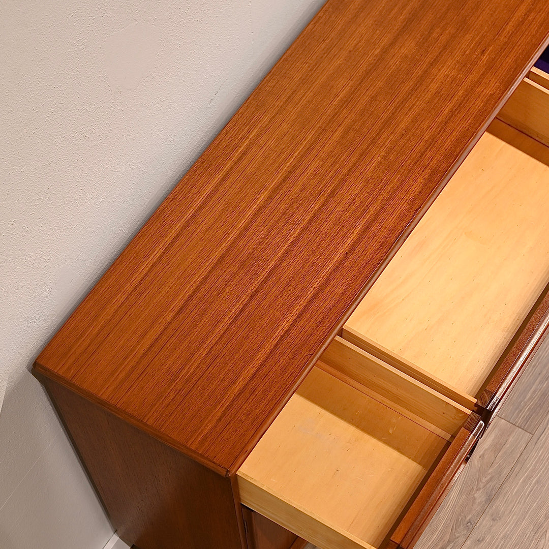 Mid Century Teak Sideboard Buffet Cabinet by Chiswell
