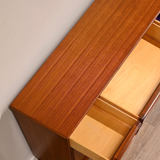 Mid Century Teak Sideboard Buffet Cabinet by Chiswell