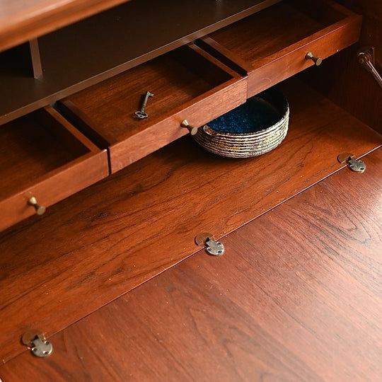 Mid Century Walnut Sideboard Storage Cabinet by Chiswell