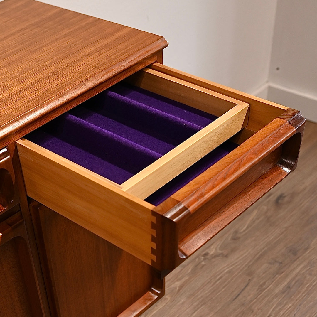 Mid Century Teak Sideboard Buffet Cabinet by Chiswell