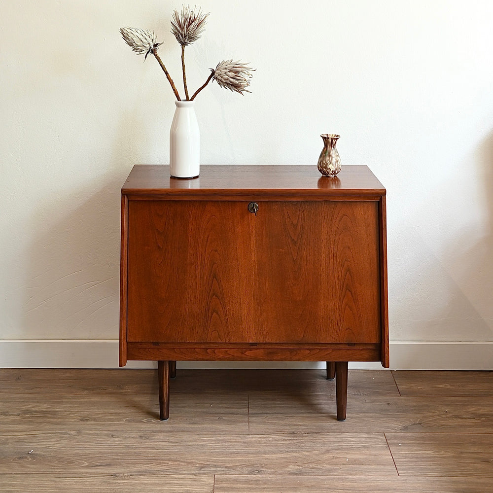 Mid Century Walnut Sideboard Storage Cabinet by Chiswell