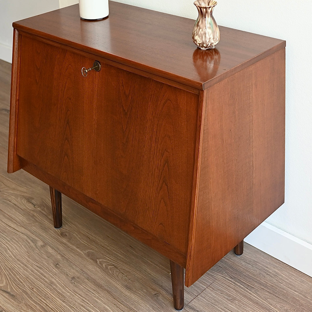 Mid Century Walnut Sideboard Storage Cabinet by Chiswell