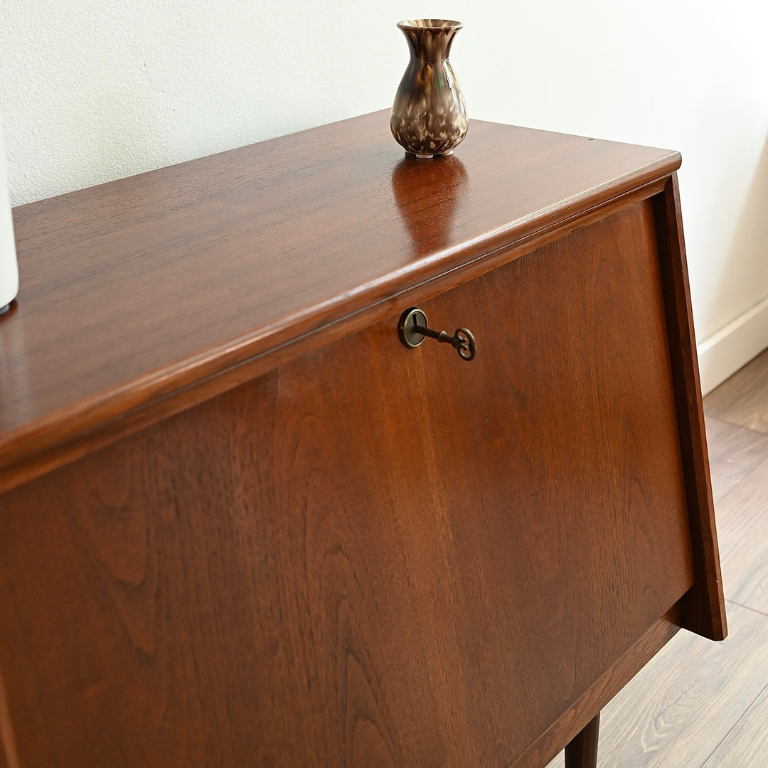 Mid Century Walnut Sideboard Storage Cabinet by Chiswell