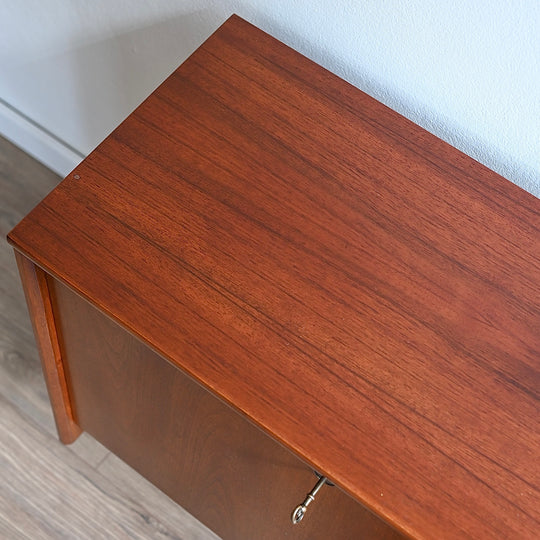 Mid Century Walnut Sideboard Storage Cabinet by Chiswell