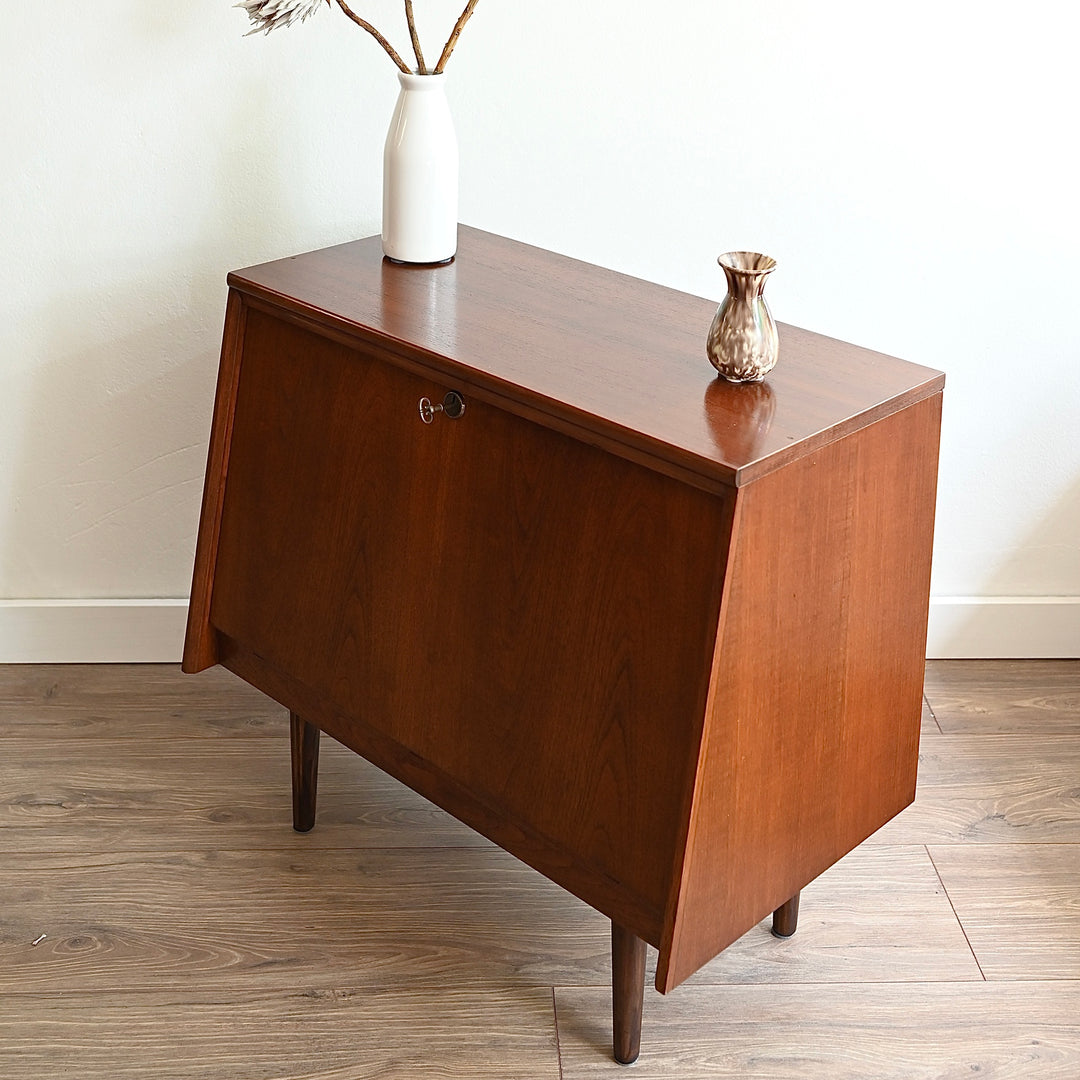 Mid Century Walnut Sideboard Storage Cabinet by Chiswell