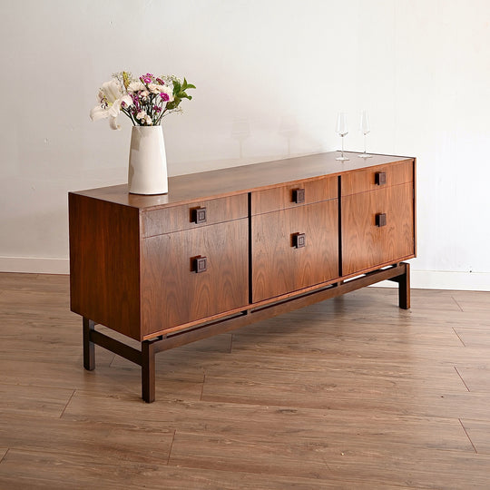 Mid Century Walnut Sideboard Buffet